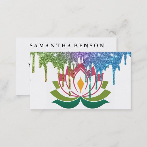 Elegant Lotus Flower Logo Yoga Business Card