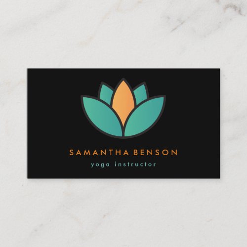 Elegant Lotus Flower Logo Yoga Business Card