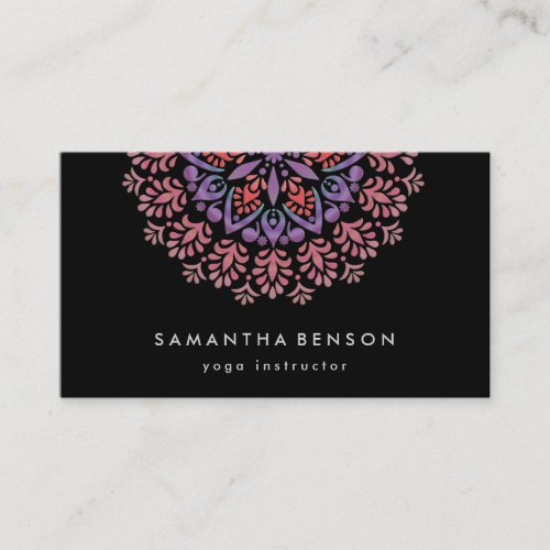 Elegant Lotus Flower Logo Yoga Business Card