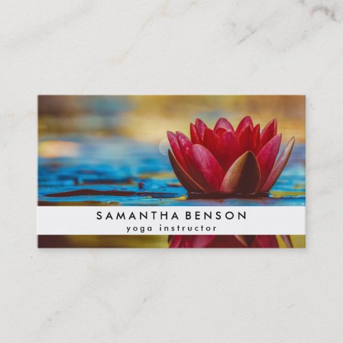 Elegant Lotus Flower Logo Yoga Business Card