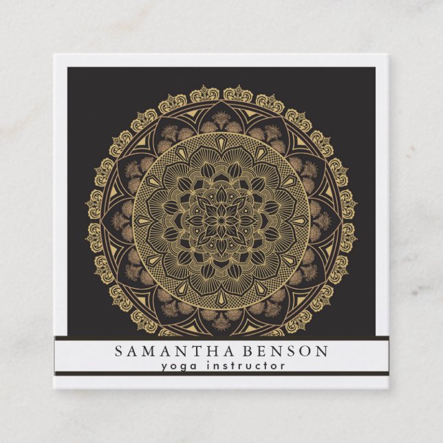 Elegant Lotus Flower Logo Yoga Business Card (Front)