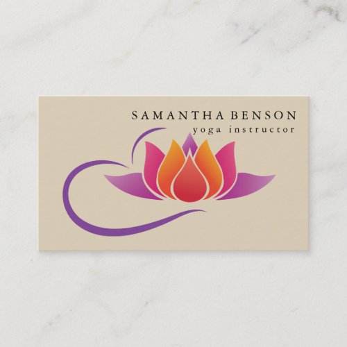 Elegant Lotus Flower Logo Yoga Business Card