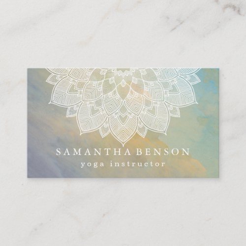 Elegant Lotus Flower Logo Yoga Business Card