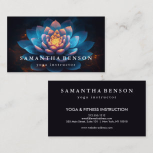 Elegant Lotus Flower Logo Yoga Business Card