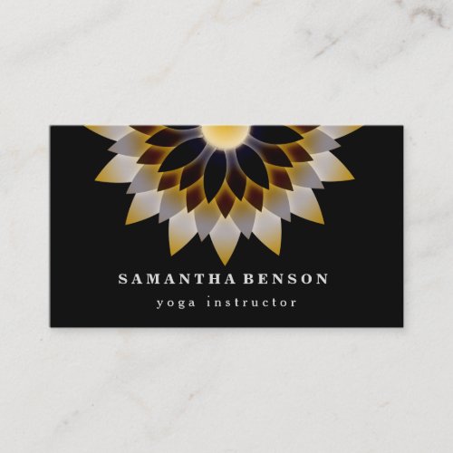 Elegant Lotus Flower Logo Yoga Business Card