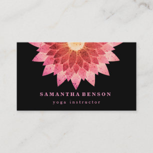 Elegant Lotus Flower Logo Yoga Business Card
