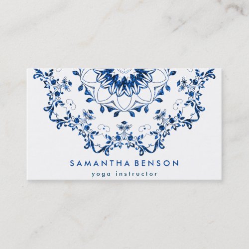 Elegant Lotus Flower Logo Yoga Business Card