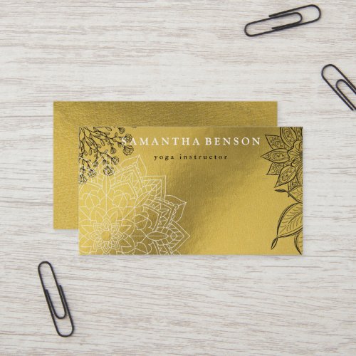 Elegant Lotus Flower Logo Yoga Business Card