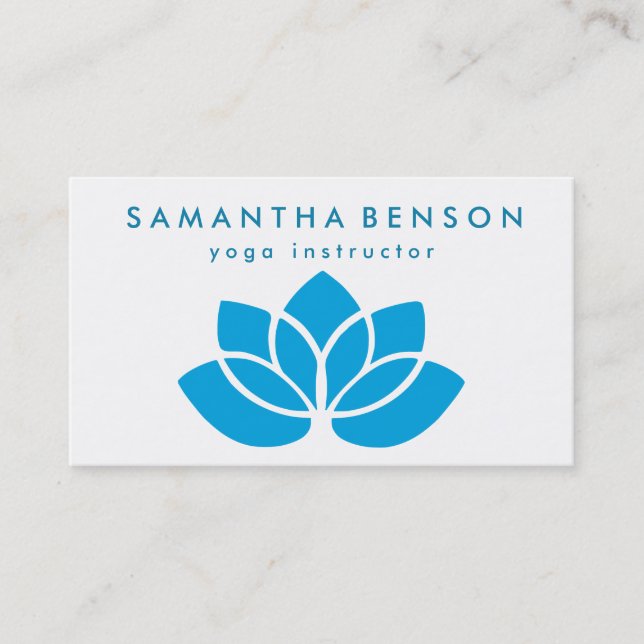 Elegant Lotus Flower Logo Yoga Business Card (Front)