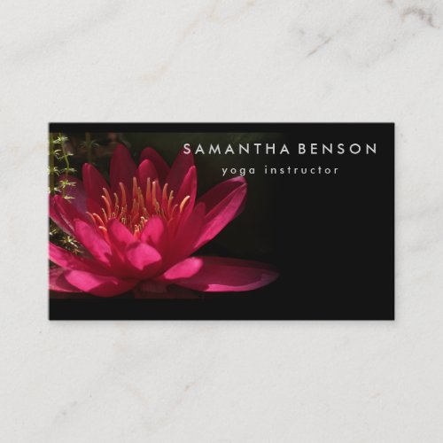 Elegant Lotus Flower Logo Yoga Business Card