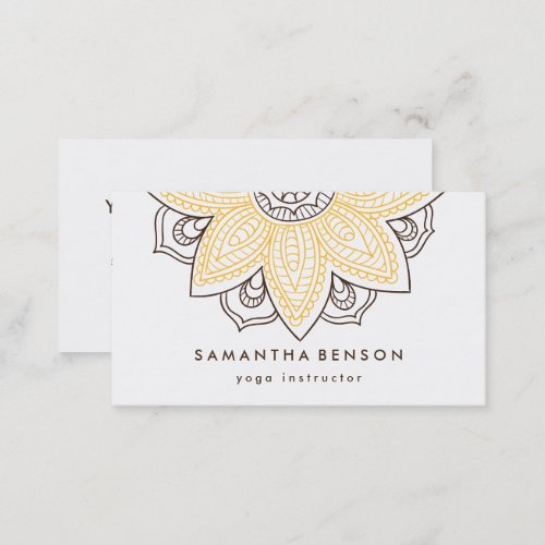 Elegant Lotus Flower Logo Yoga Business Card