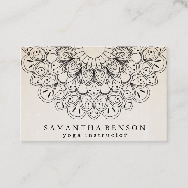 Elegant Lotus Flower Logo Yoga Business Card (Front)