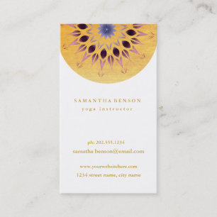 Elegant Lotus Flower Logo Yoga Business Card