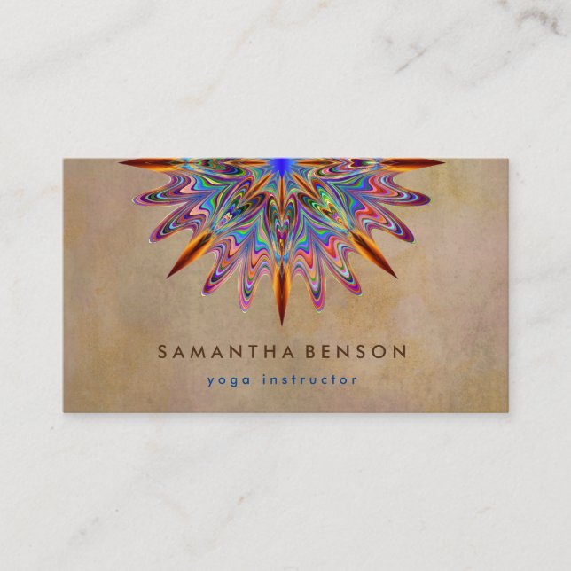 Elegant Lotus Flower Logo Yoga Business Card (Front)