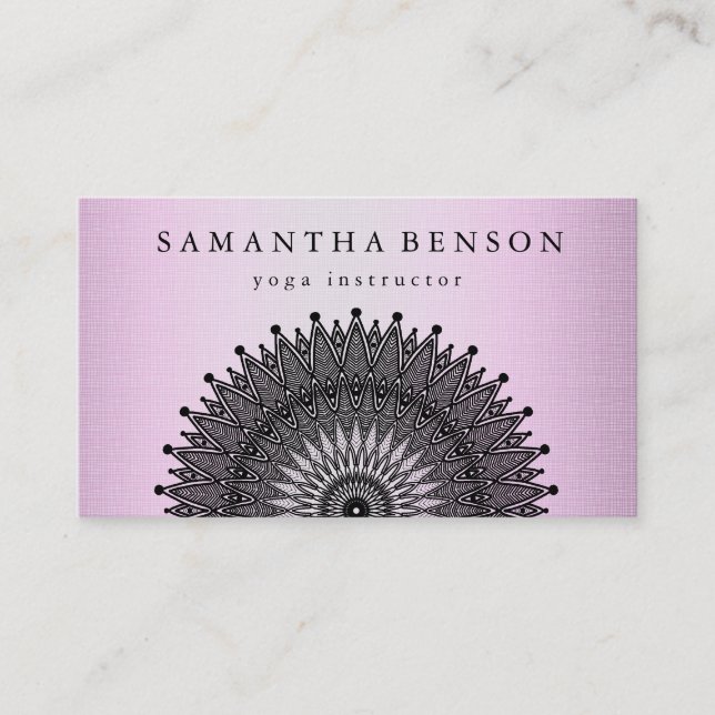 Elegant Lotus Flower  Logo Yoga Healing Health Business Card (Front)