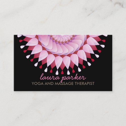 Elegant Lotus Flower Logo Yoga Healing Health Business Card