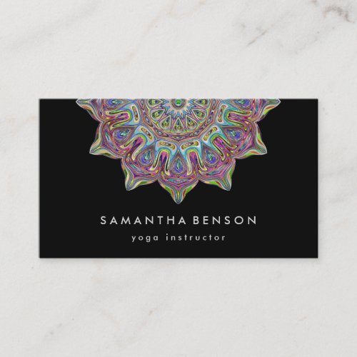 Elegant Lotus Flower Logo Yoga Mandala Business Card