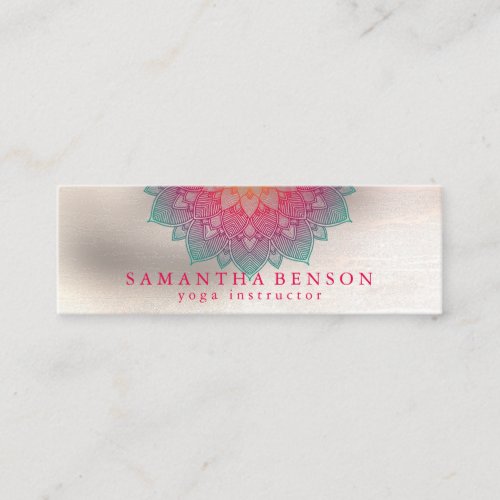 Elegant Lotus Flower Logo Yoga Mini Business Card