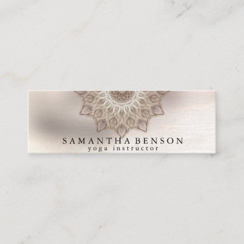 Elegant Lotus Flower Logo Yoga Mini Business Card