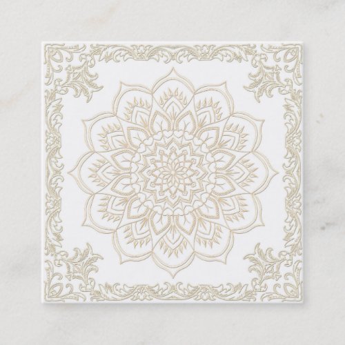 Elegant Lotus Flower Logo Yoga Square Business Card