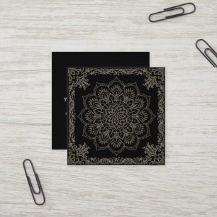 Elegant Lotus Flower Logo Yoga Square Business Card
