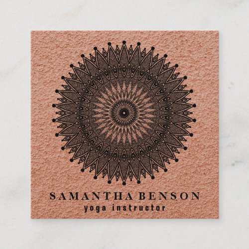 Elegant Lotus Flower Logo Yoga Square Business Card