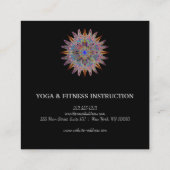 Elegant Lotus Flower Logo Yoga Square Business Card (Back)