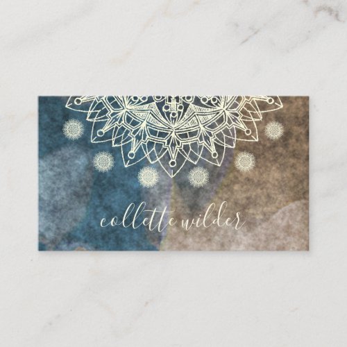 Elegant Lotus Flower Mandala Business Card