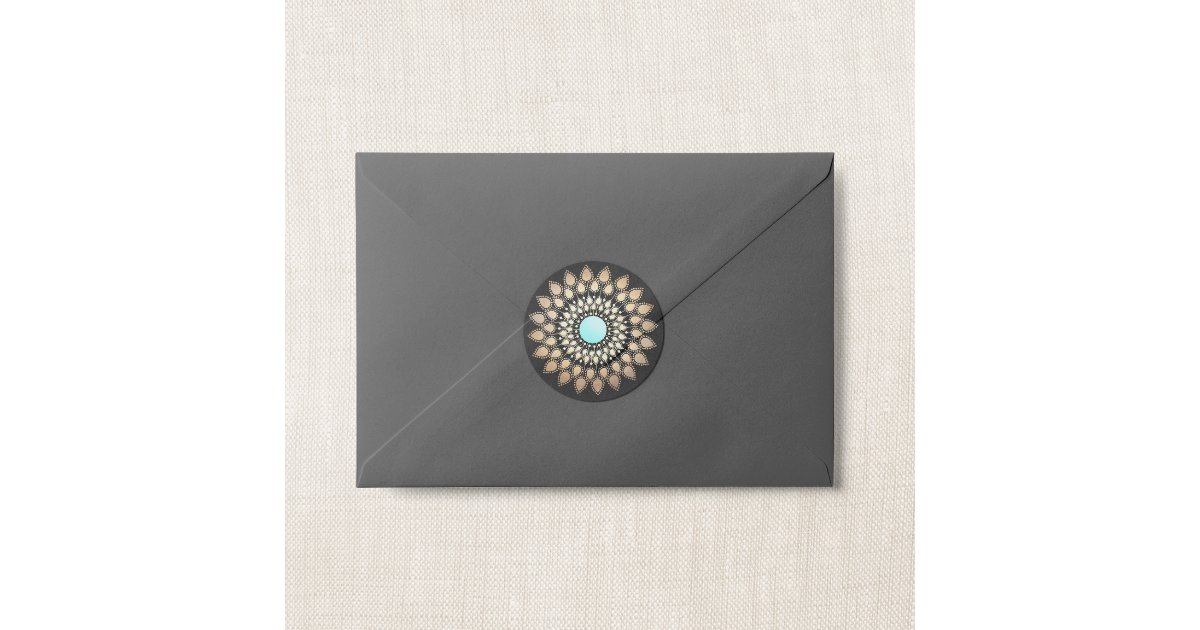 Elegant Lotus Flower Mandala Classic Round Sticker | Zazzle