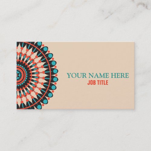 Elegant Lotus Flower Mandala Ethnic Style Yoga Business Card