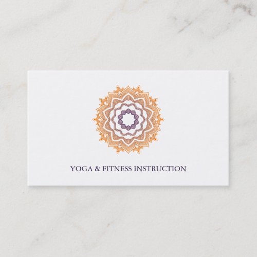 Elegant Lotus Flower Mandala Logo Yoga Business Card