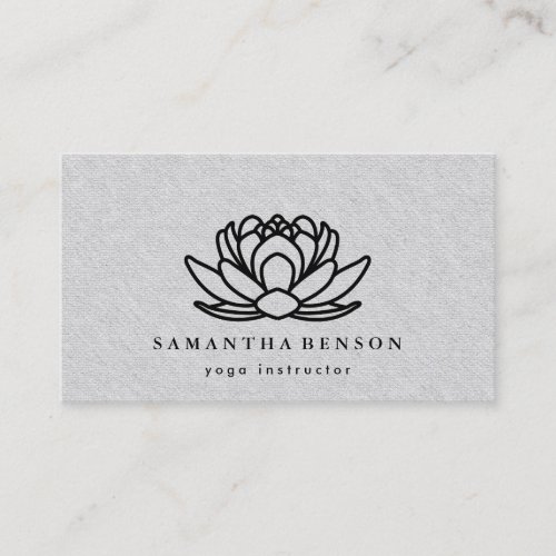 Elegant Lotus Flower Mandala Logo Yoga Instructor Business Card