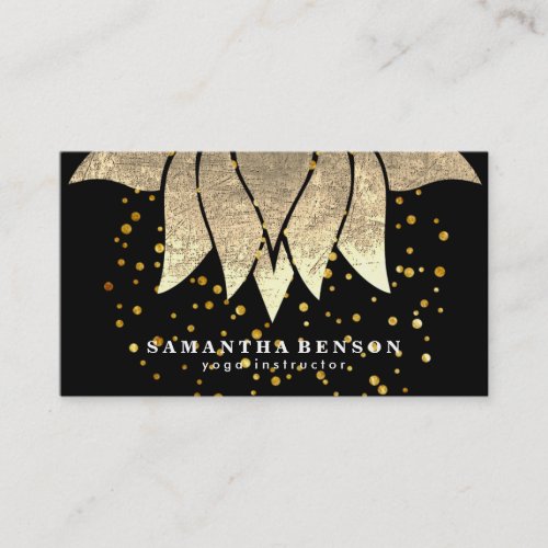 Elegant Lotus Flower Mandala Logo Yoga Instructor Business Card