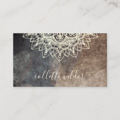 Elegant Lotus Flower Mandala Yoga Instructor Business Card