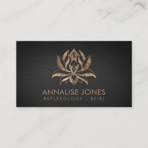 Elegant Lotus Flower _ pastel gold Business Card