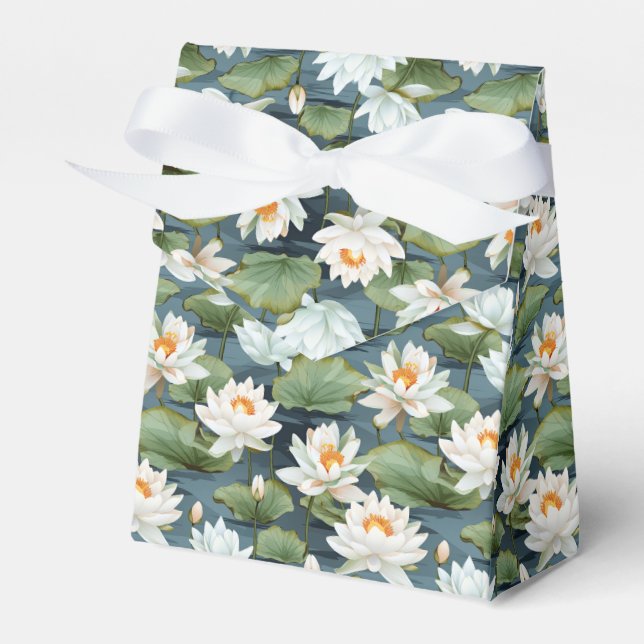 Elegant Lotus flower tiled pattern Large  Favor Boxes (Front Side)