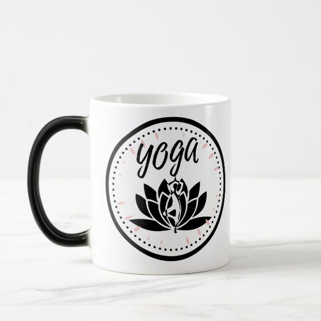 Elegant Lotus Flower Yoga Pose Coffee Mug (Left)