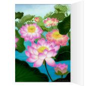 Elegant Lotus Flowers Customizable Card (Inside (Left))