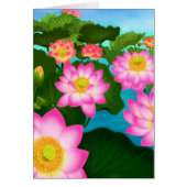 Elegant Lotus Flowers Customizable Card (Front)