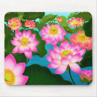 Elegant Lotus Flowers Mousepad