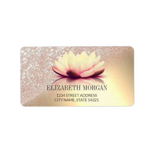 Elegant Lotus Gold Bokeh Label