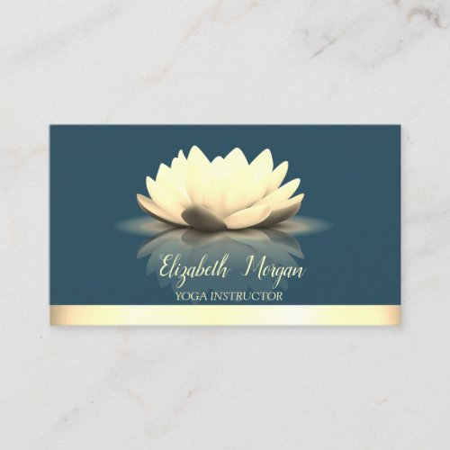 Elegant Lotus Gold Stripe Yoga  Business Card