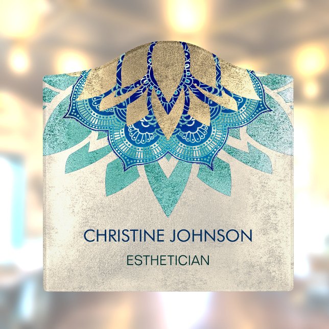 elegant lotus logo door sign (Creator Uploaded)