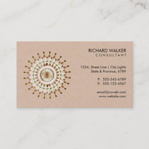 Elegant Lotus Logo Floral Wood Health Wellness Business Card