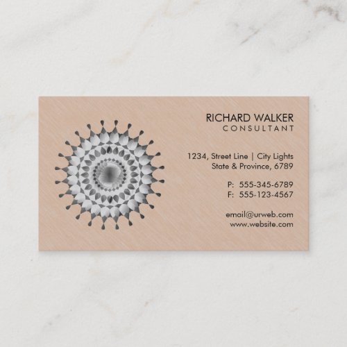 Elegant Lotus Logo Floral Wood Health Wellness Business Card