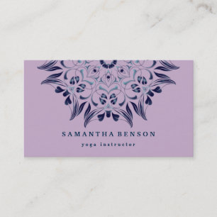 Elegant Lotus Logo Yoga Meditation Wellness Business Card