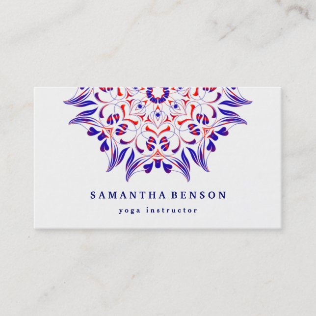 Elegant Lotus Logo Yoga Meditation Wellness Business Card (Front)