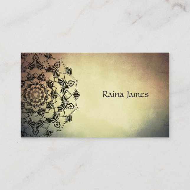 Elegant Lotus Mandala Business Card (Front)