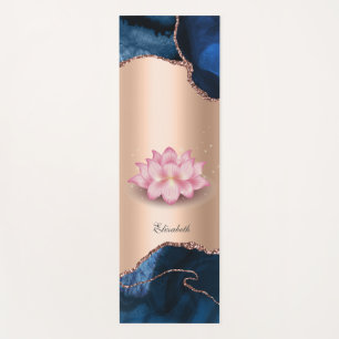 Elegant Lotus Marble Agate Yoga Mat