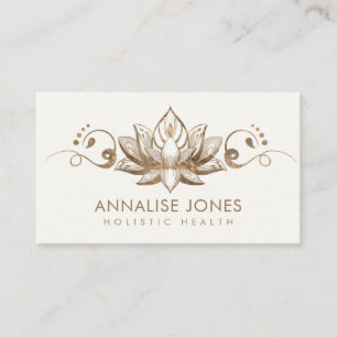 Elegant Lotus Ornament - Pastel gold Business Card
